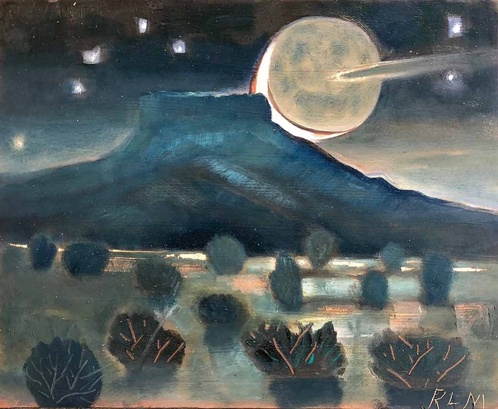 Moon rolling down the Pedernal
