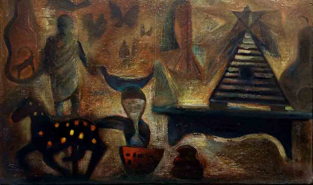 Dark Still Life with Bird Box