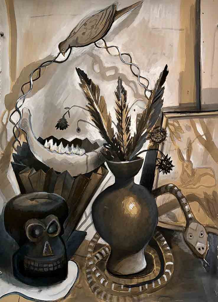 Brown Still Life with Skull